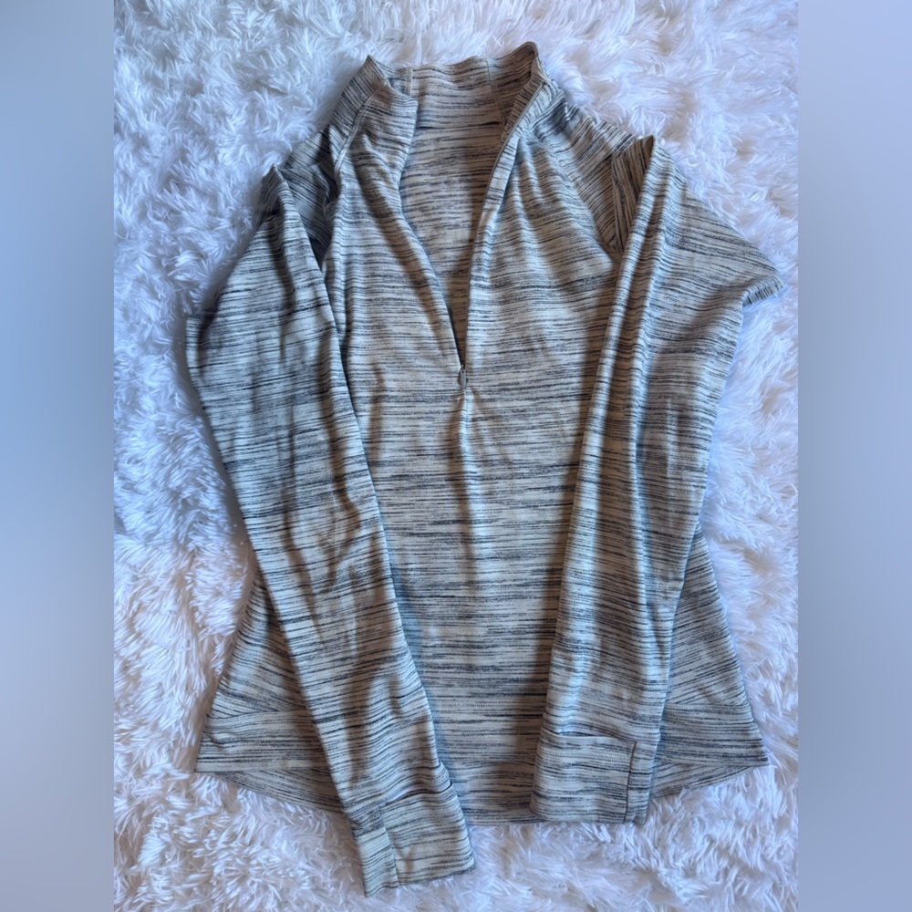 lululemon athletica Gray Heathered Quarter-Zip Pullover